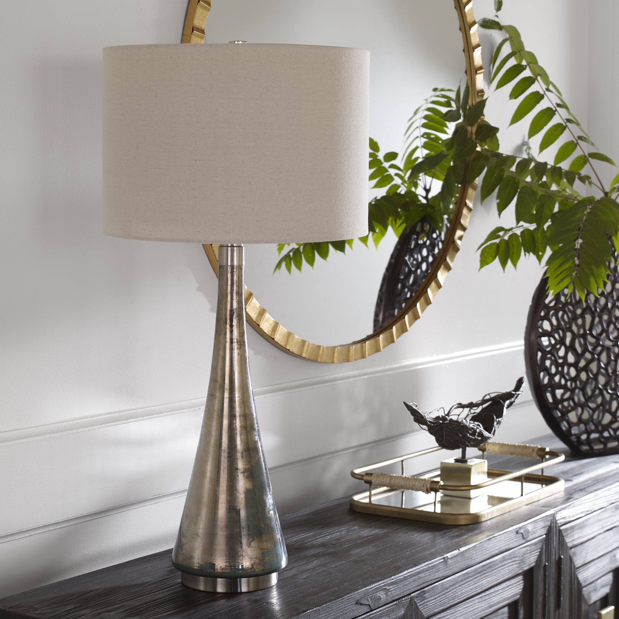 Contour Metallic Glass Table Lamp - Image 2