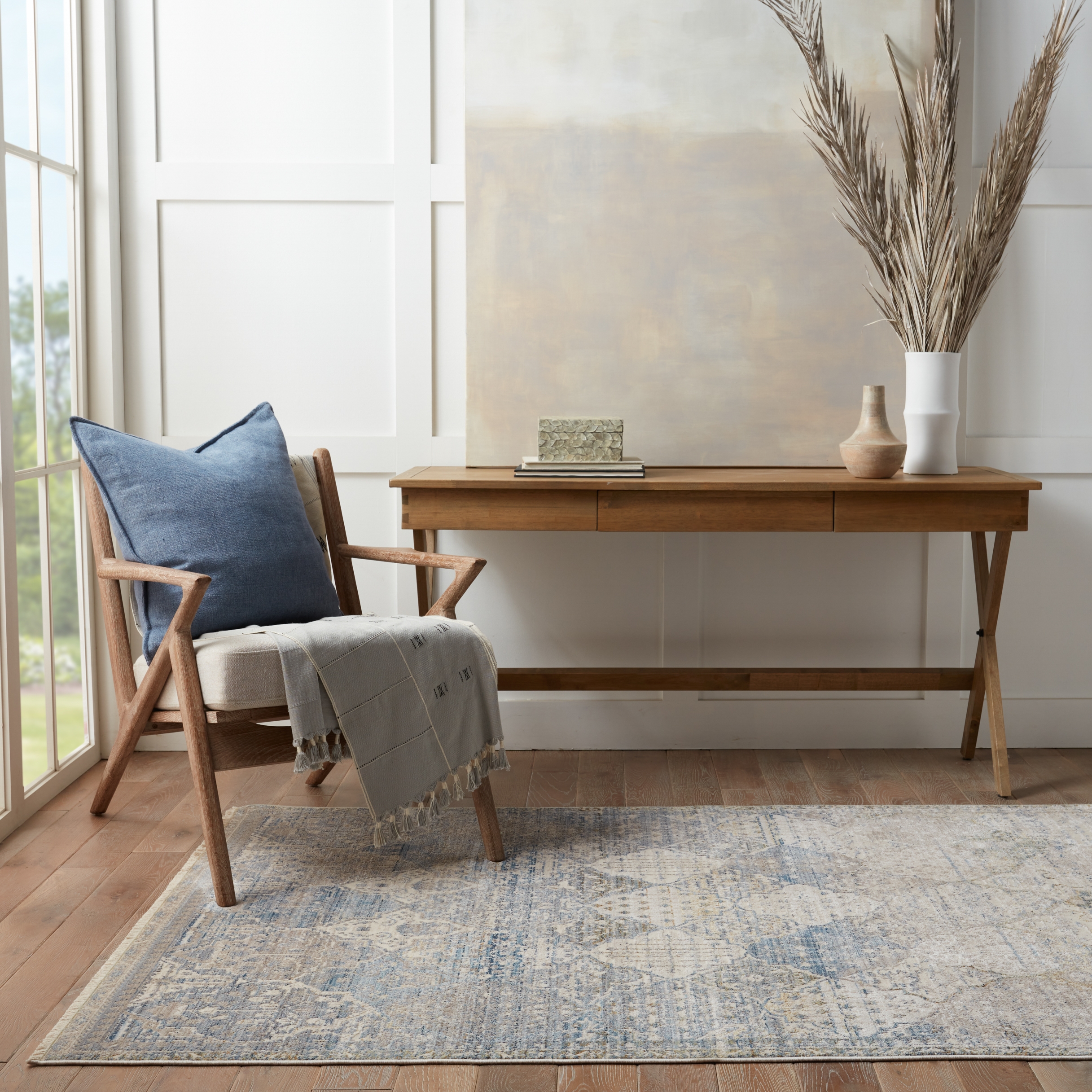 Vibe by Prado Trellis Blue/ Gray Area Rug (5'X7'10") - Image 5