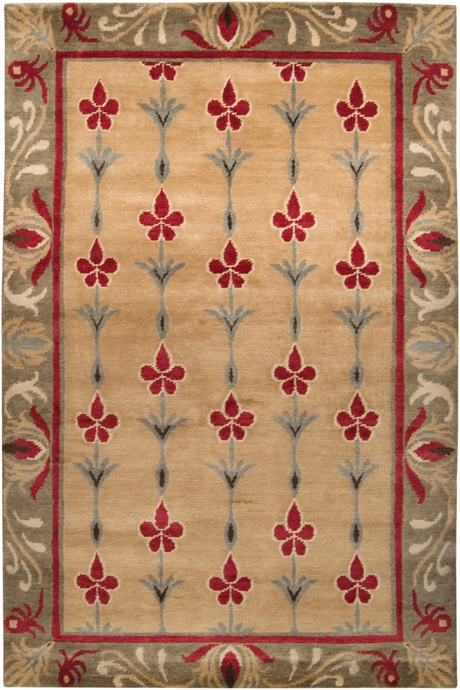 Arts and Crafts Yellow Indoor 5' x 8' Handmade Rug - Image 0