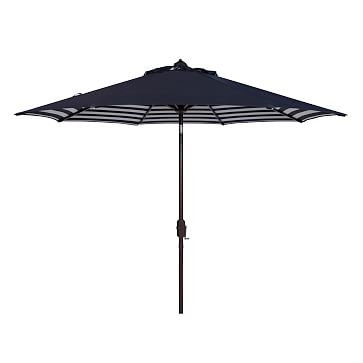 Striped Outdoor Umbrella - Navy/White - Image 0