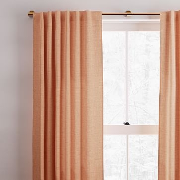 Solid Belgian Linen Melange Curtain, Terracotta, 48"x96" - Image 3