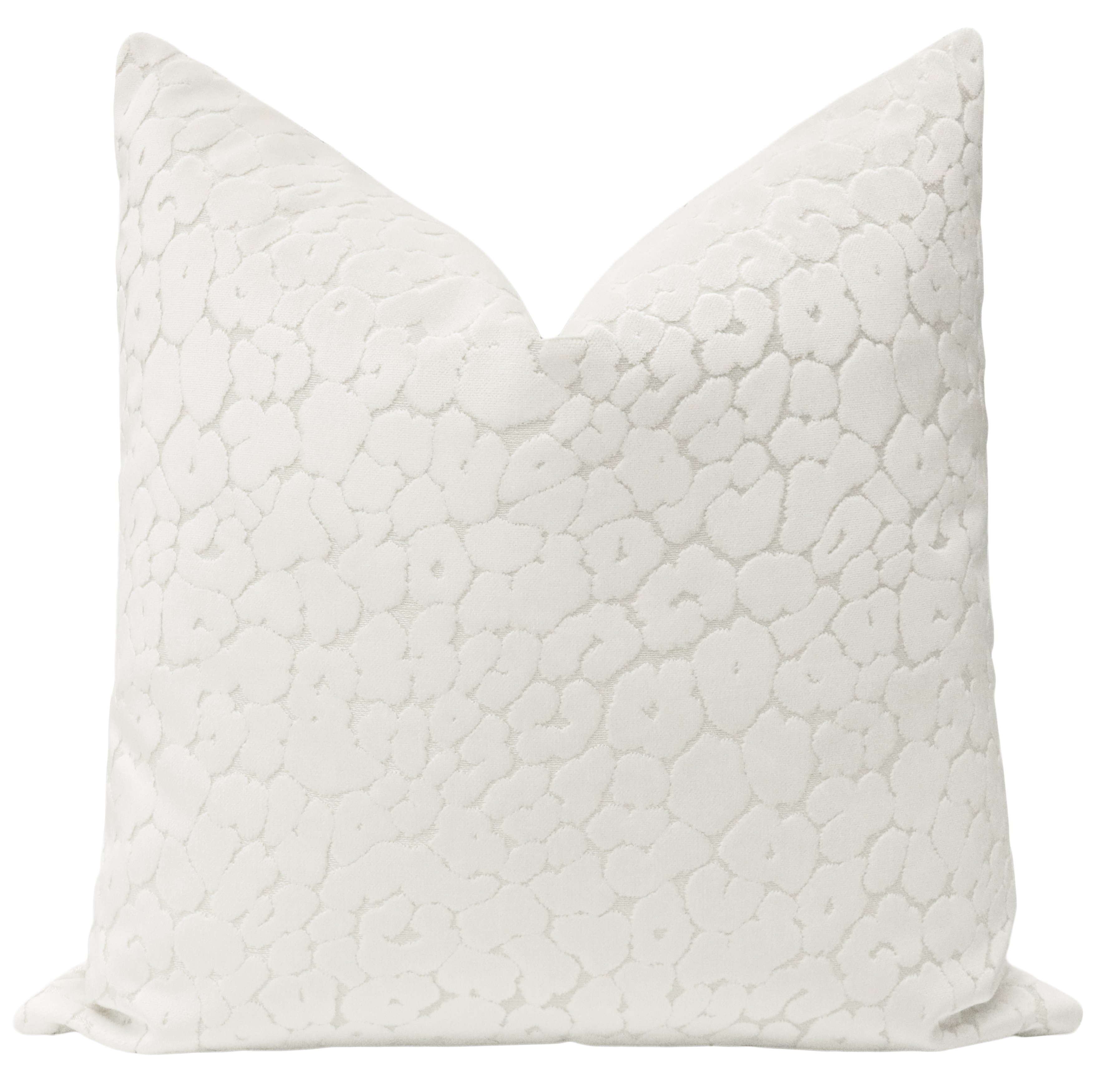 Leopard Cut Velvet // Alabaster - 20" X 20" with pillow insert - Image 0