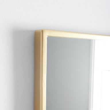 Metal Framed Full Length Mirror, Brass - Image 1