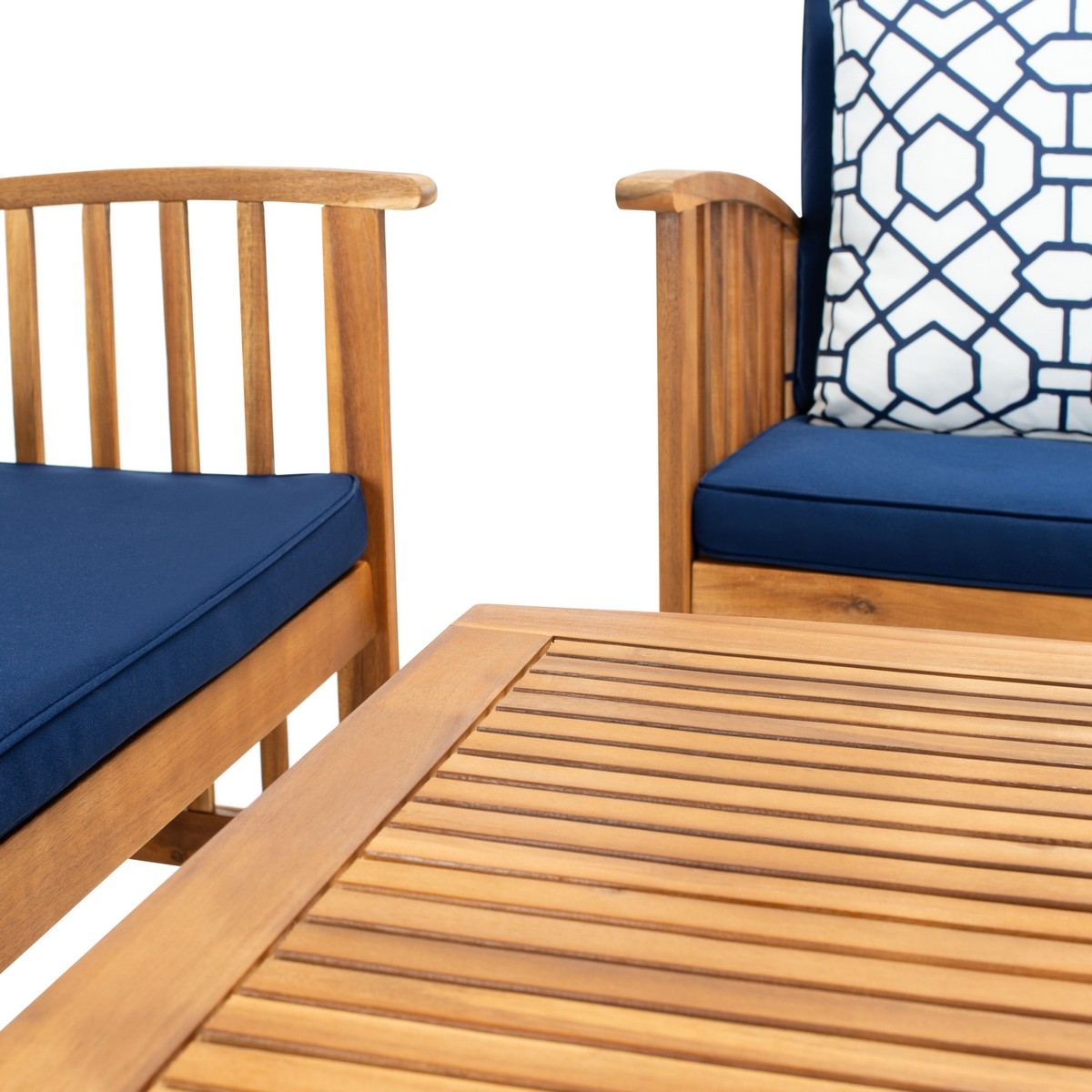 Rocklin 4 Pc Outdoor Set - Natural/Nvy + Trellis P - Safavieh - Image 3
