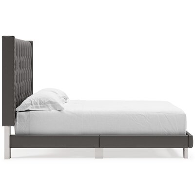 Farthin Metallic Gray Queen Upholstered Bed In A Box - Image 0