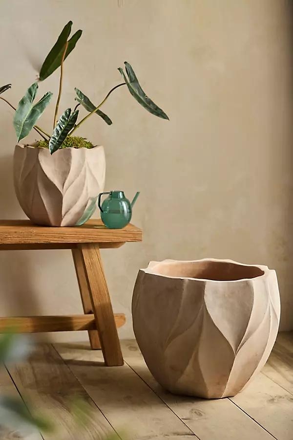 Faceted Terracotta Taper Planter - Image 0