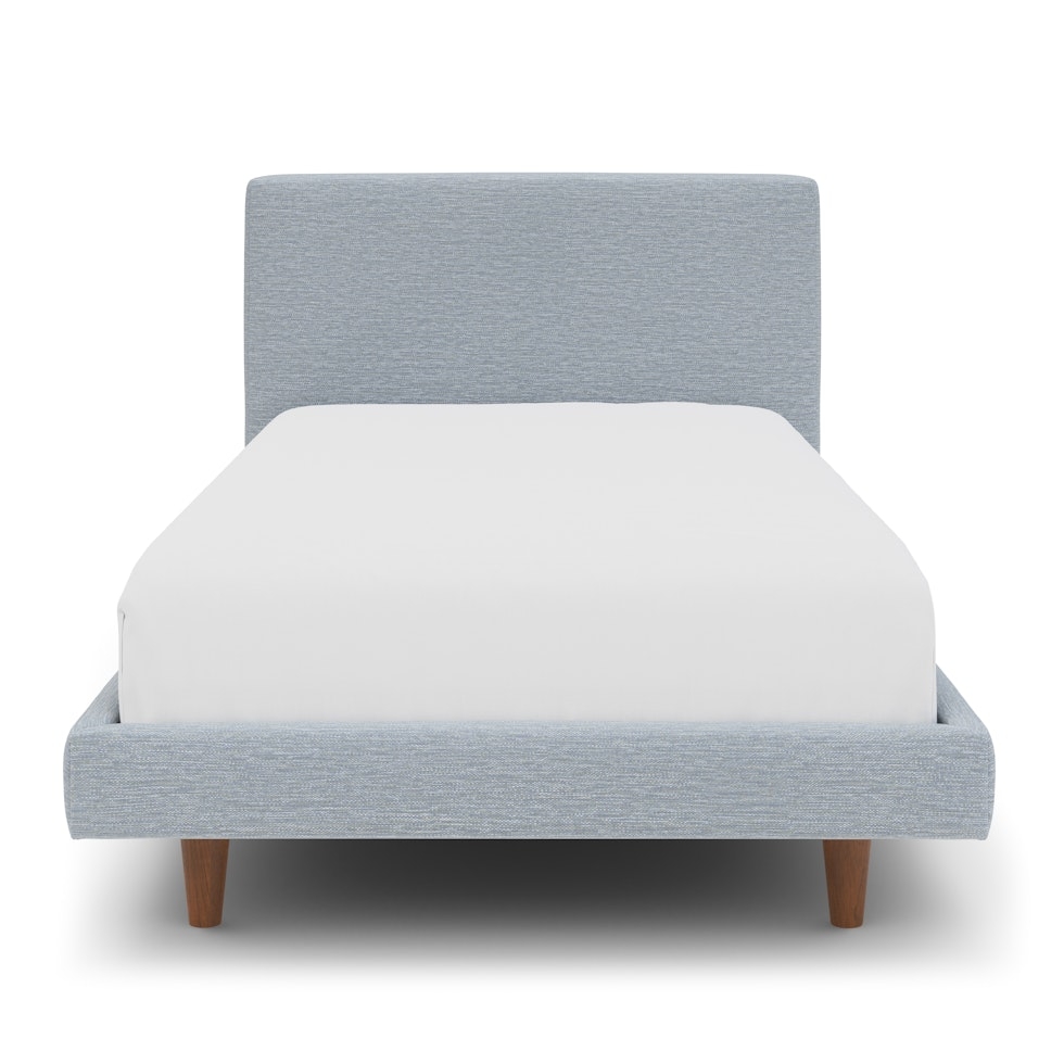 Tessu Twin Low Profile Upholstered Bed - Silver Light Blue - Image 2