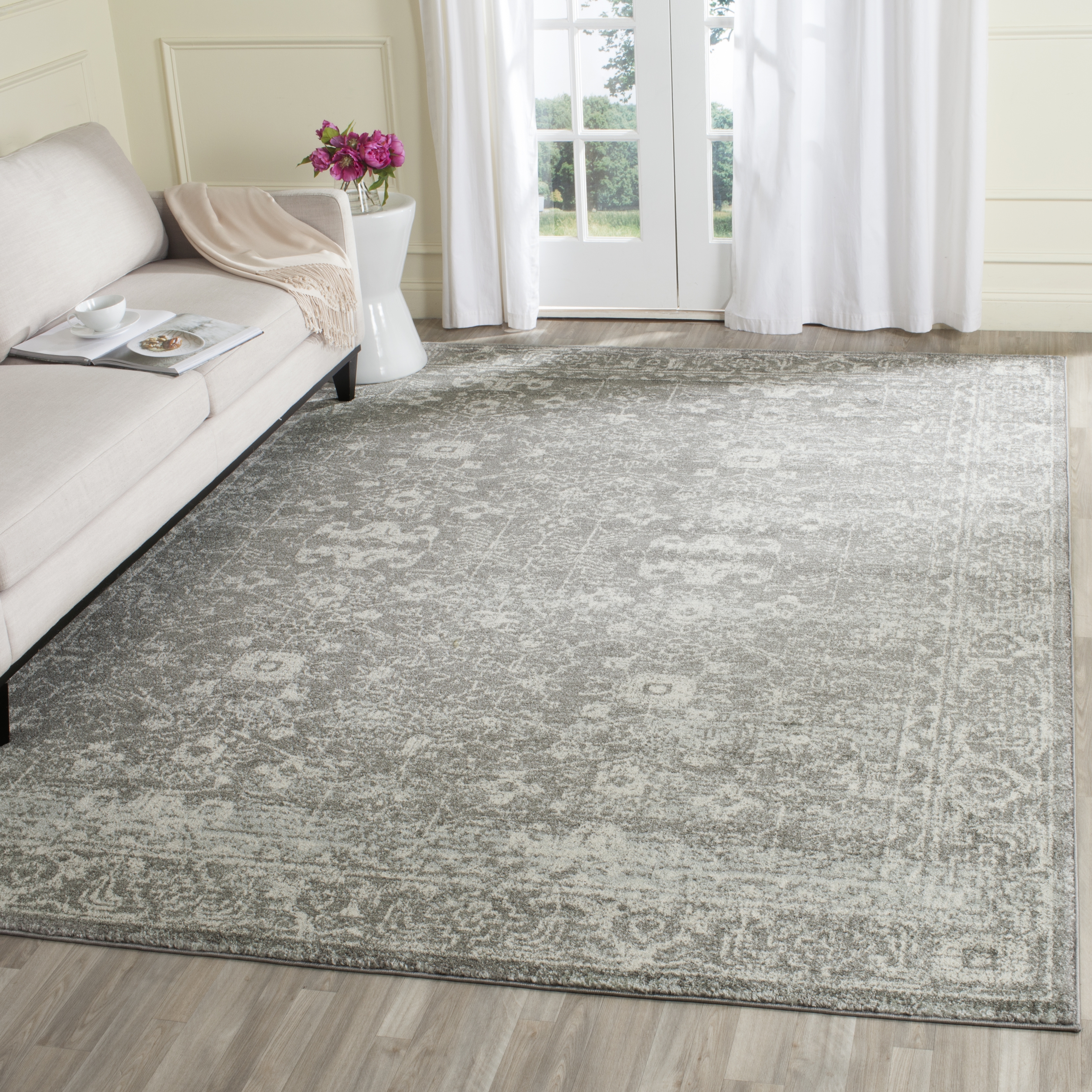 Arlo Home Woven Area Rug, EVK270S, Grey/Ivory,  11' X 15' - Image 1