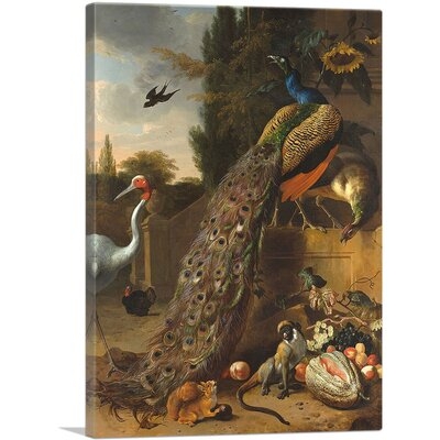 ARTCANVAS Peacocks 1683 Canvas Art Print By Melchior D-Hondecoeter - Image 0