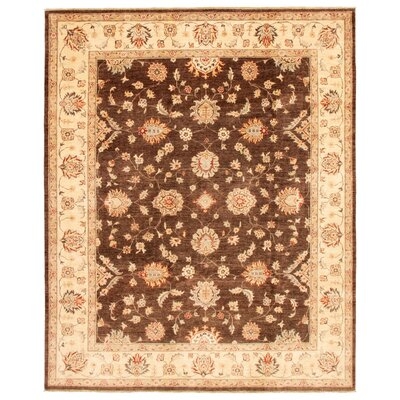 One-of-a-Kind Hand-Knotted New Age 7'10" x 9'8" Wool Area Rug in Brown/Beige - Image 0