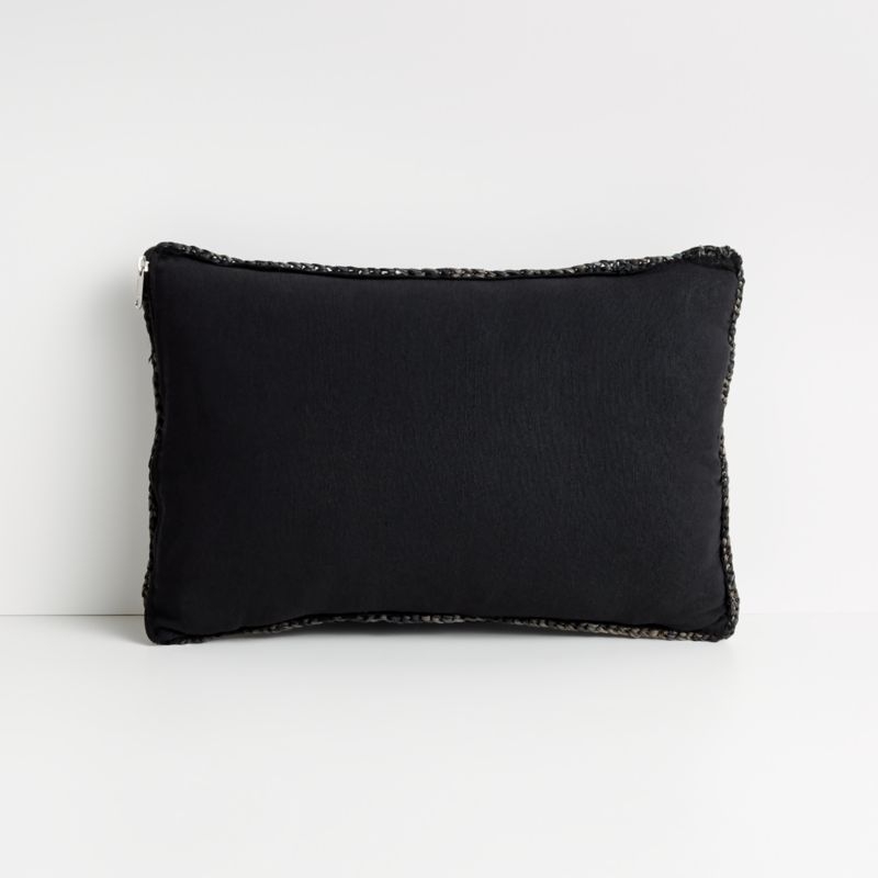 Bilby 18"x12" Black Decorative Raffia Pillow Cover - Image 4