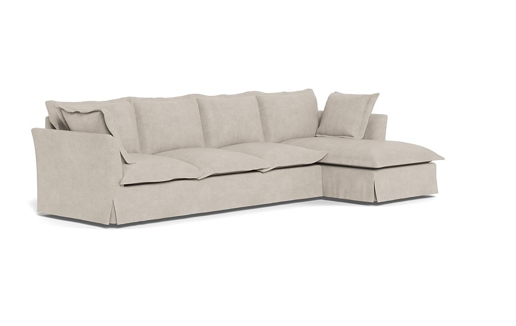 Skylar Slipcovered 4-Seat Right Chaise Sectional - Image 1