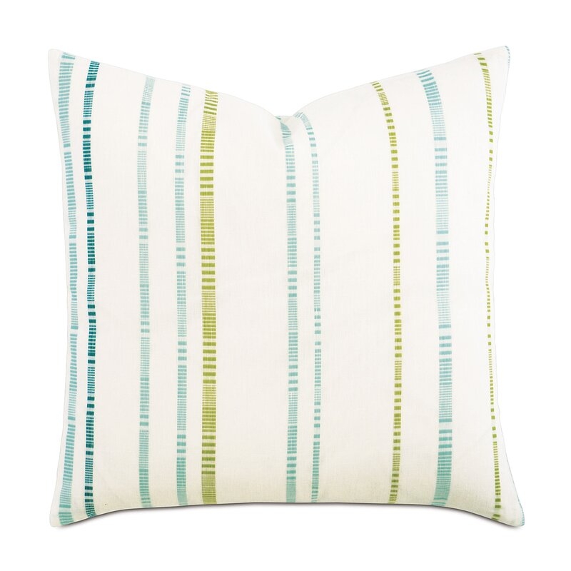 Eastern Accents Azul by Barclay Butera Para Aqua Knife Edge Square Pillow Cover & Insert - Image 0