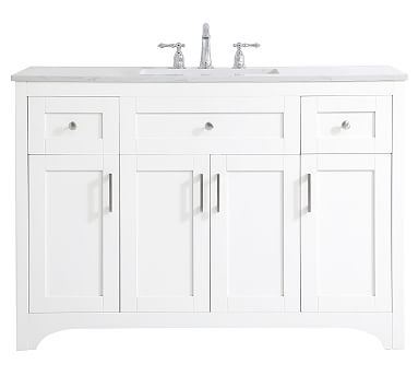 White Cedra Single Sink Vanity, 48" - Image 0