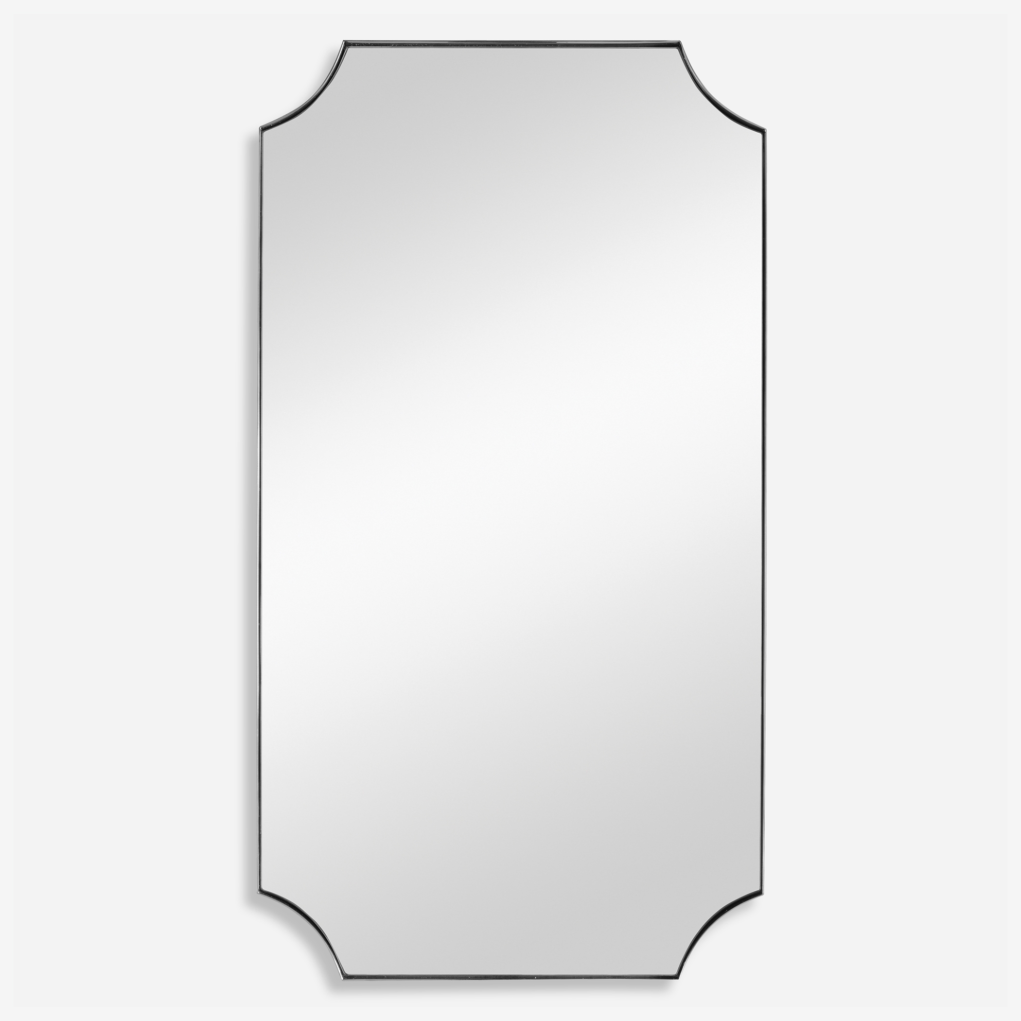 Lennox Nickel Scalloped Corner Mirror - Image 0