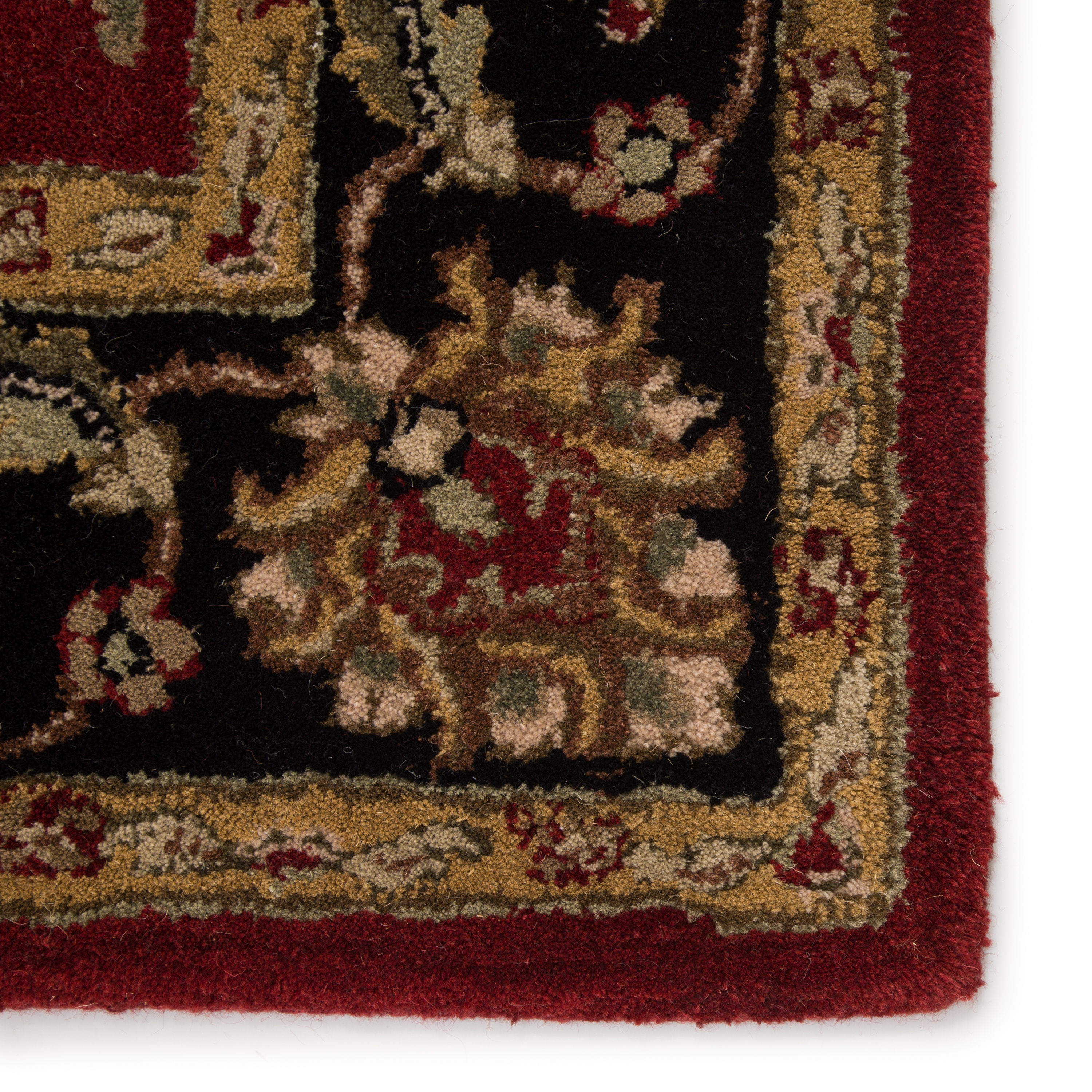 Anthea Handmade Floral Red/ Black Area Rug (2' X 3') - Image 3