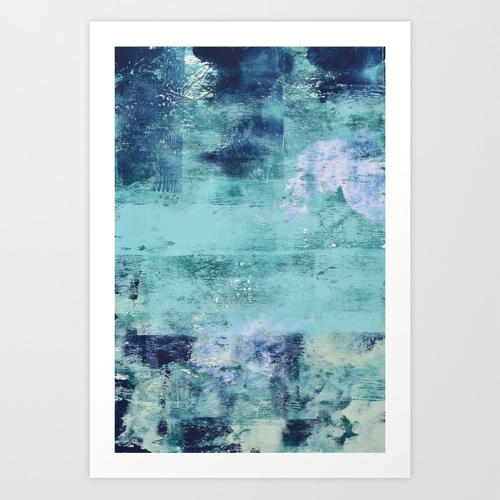 012.3: A Bright Contemporary Abstract Piece In Teal And Lavender By Alyssa Hamilton Art Art Print by Alyssa Hamilton Art - Large - Image 0
