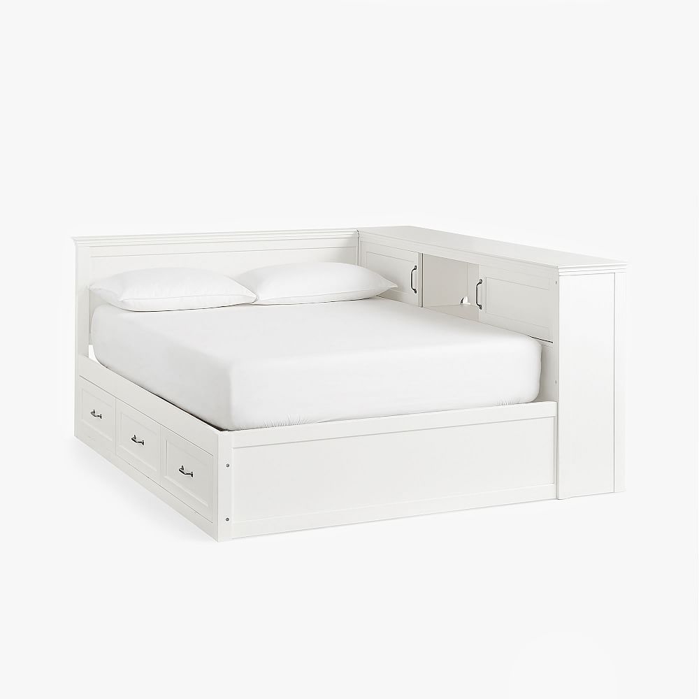 Hampton Corner Storage Bed, Full, Simply White - Image 0