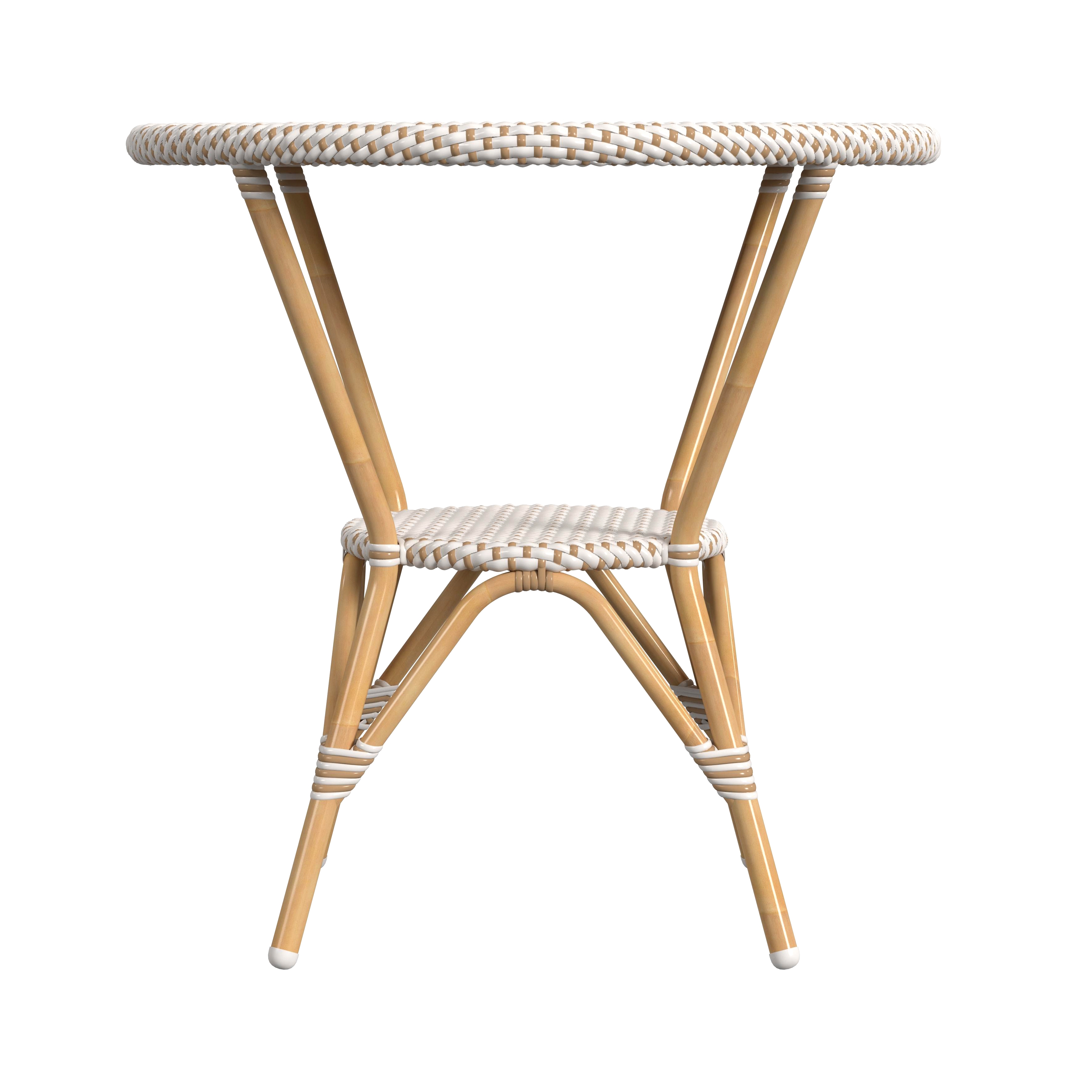 Tobias Beige and White Outdoor Bistro Table - Image 3