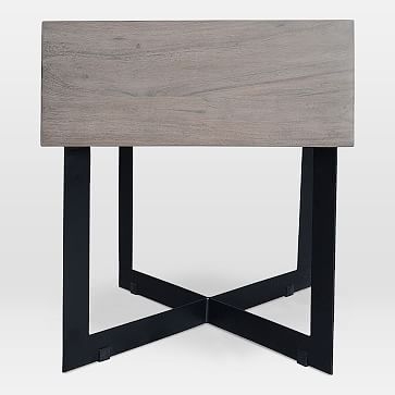Acacia + Iron Side Table - Image 1