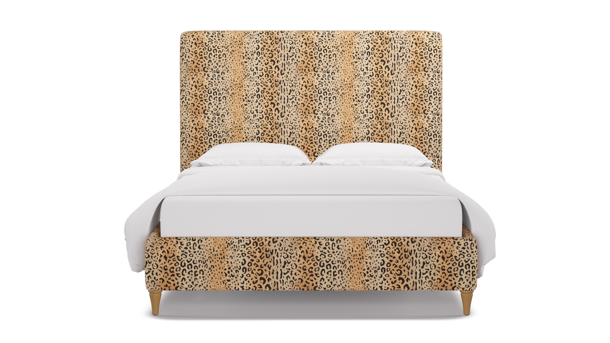 Classic Bed, Leopard, Natural Decorative Tapered Leg, Queen - Image 0