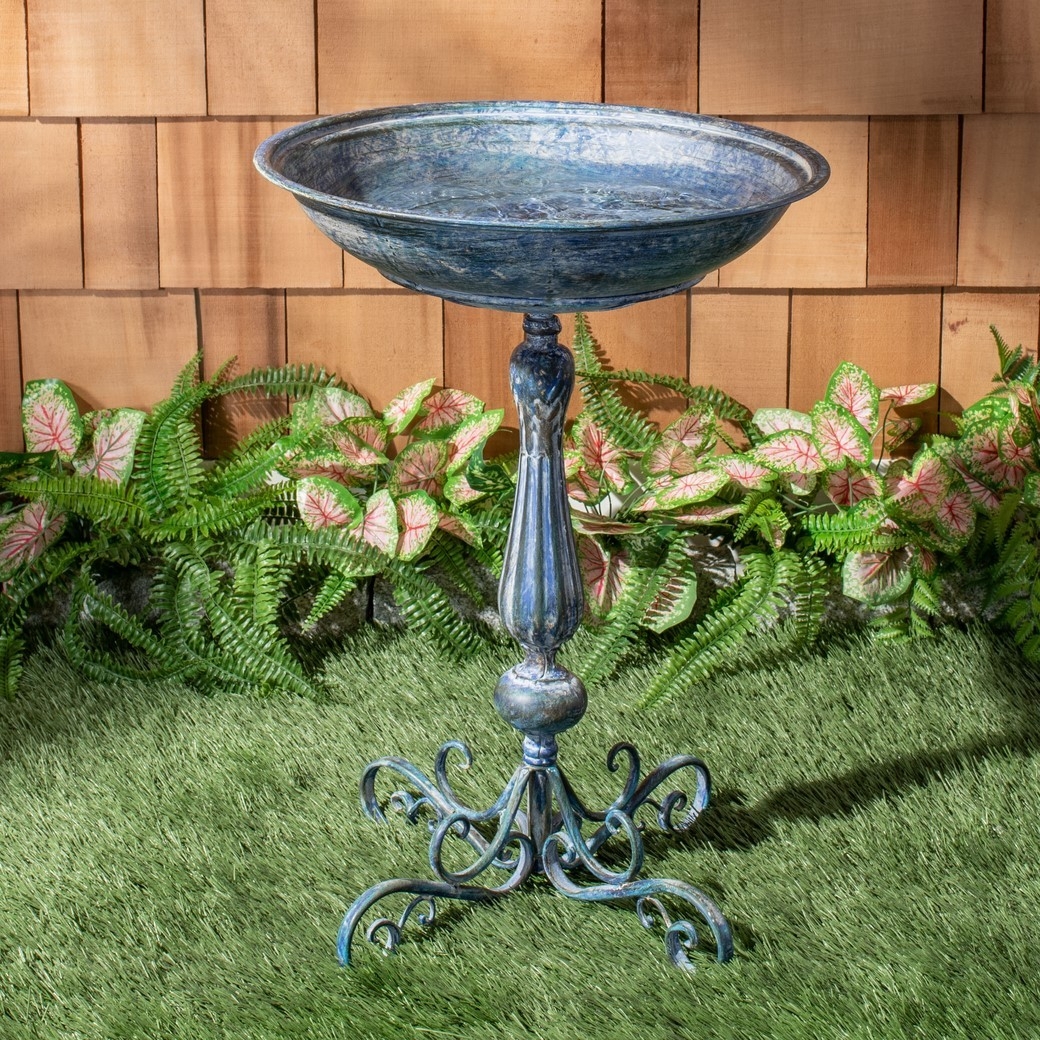 Orian Bird Bath - Mossy Blue - Safavieh - Image 1