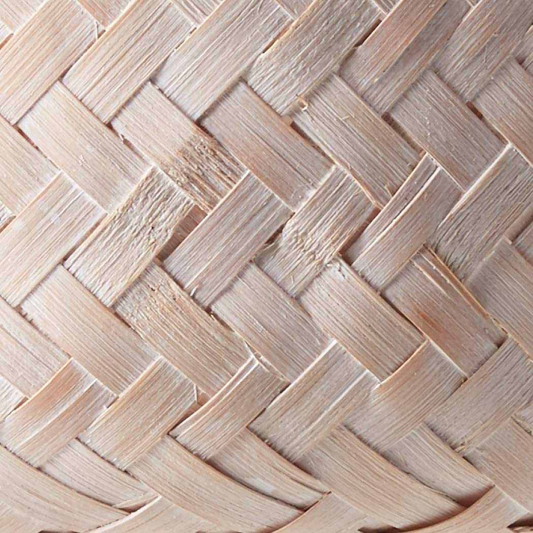 Bamboo Floor Baskets with Wood Legs, Whitewashed, Set of 3 - Image 3