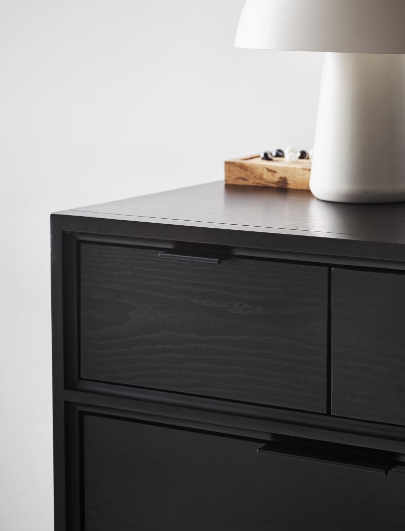 Bodie 54" Ebonized Black Wood Wide 8-Drawer Kids Dresser - Image 4