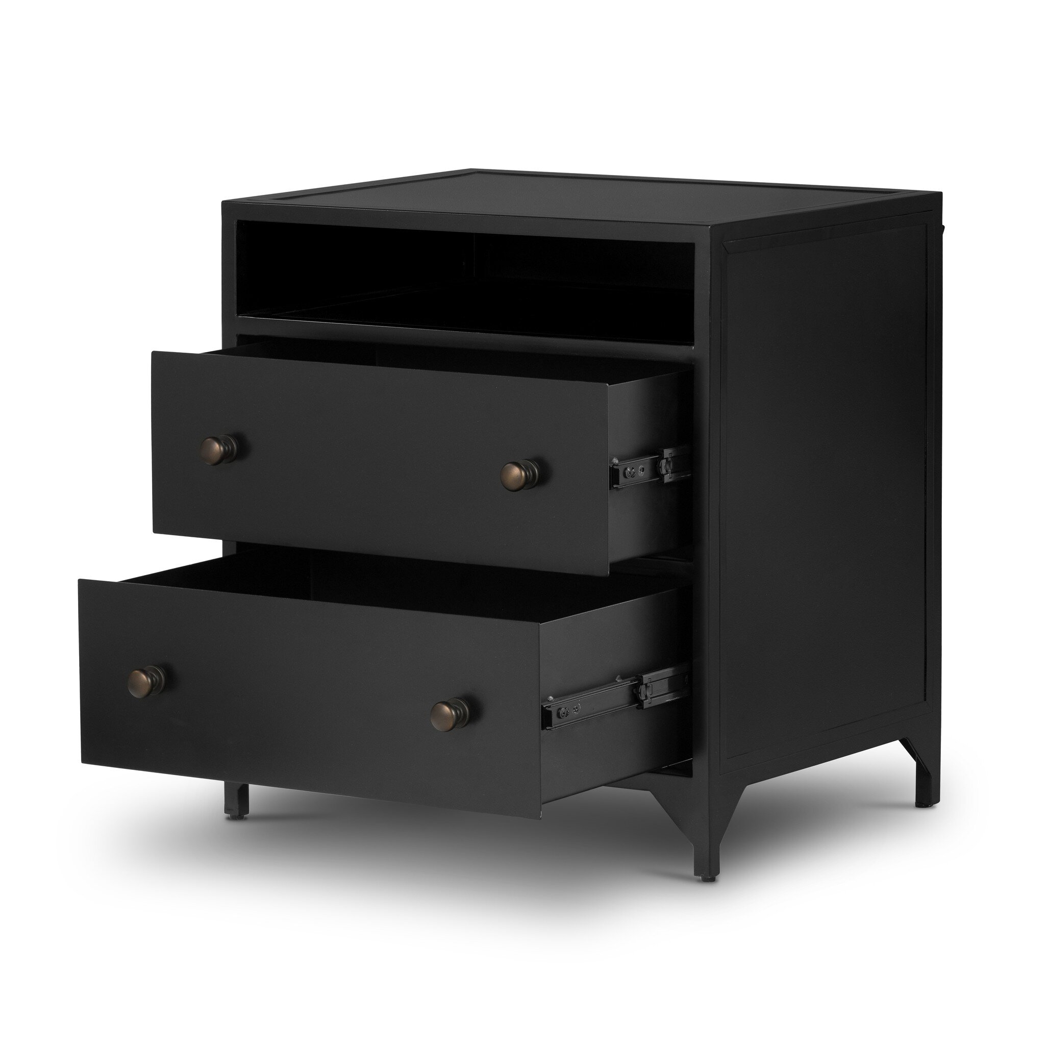 Belmont 2 Drawer Nightstand - Black - Image 3