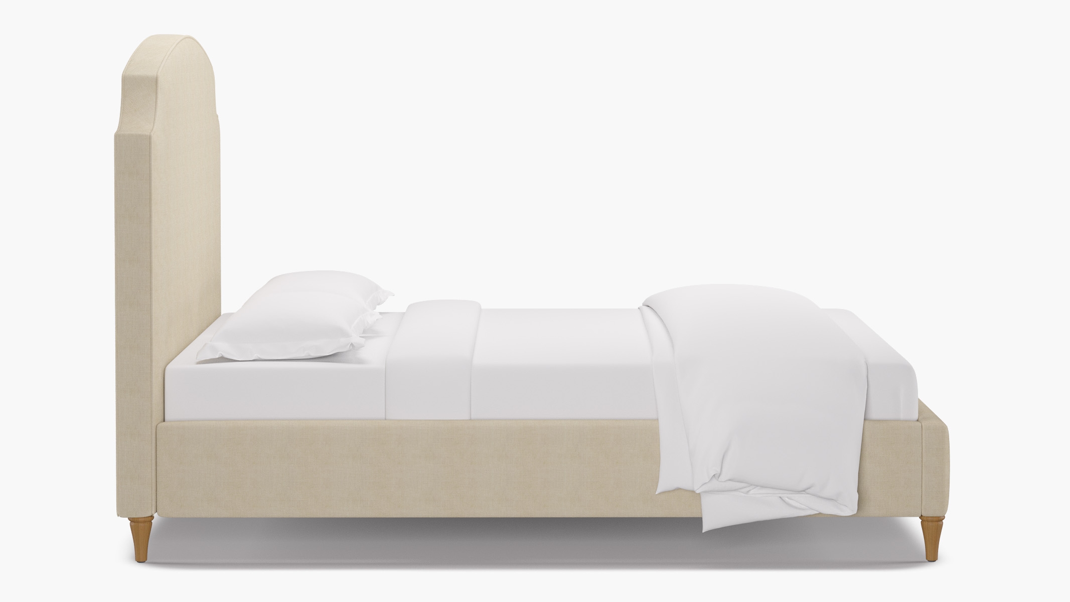 Cove Bed, Talc Everyday Linen, Natural Traditional Turned Leg, Queen - Image 2