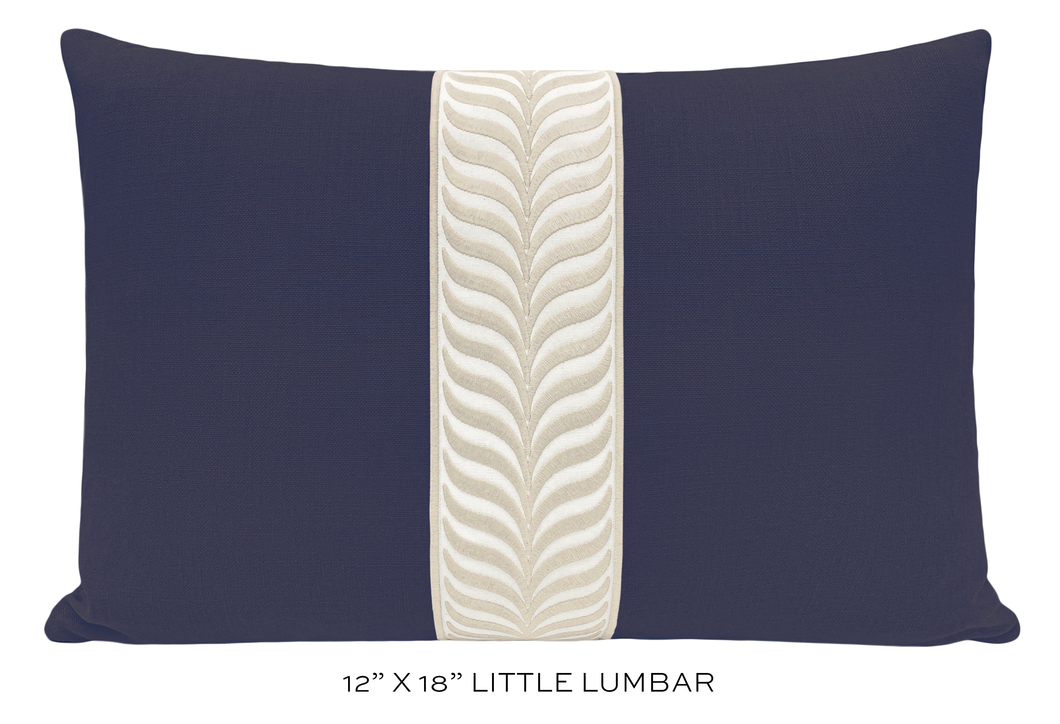 CLASSIC LINEN // NAVY BLUE + TRELLIS TRIM // NATURAL - 20” X 26” STANDARD SHAM - Image 3