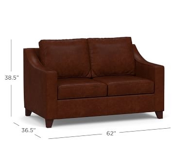 Cameron Slope Arm Leather Grand Sofa 97", Polyester Wrapped Cushions, Signature Maple - Image 1