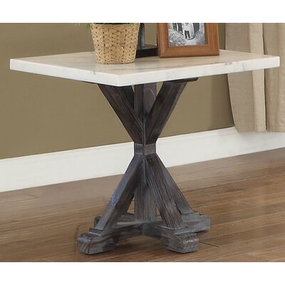Lach Marble Top Pedestal End Table - Image 0