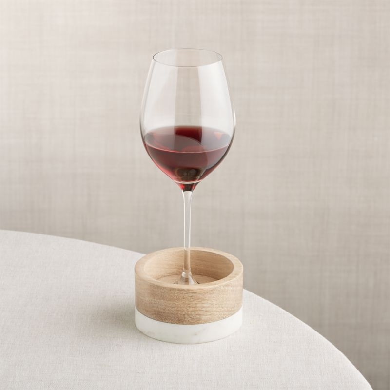 Wood and Marble Wine Coaster - Image 1