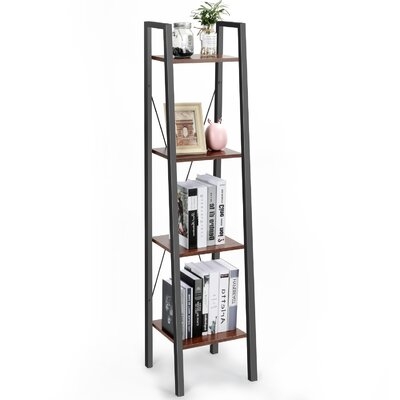 Industrial Ladder Shelf, 4-tier Bookshelf, Plant Flower Stand, Multipurpose Organizer Rack - Image 0