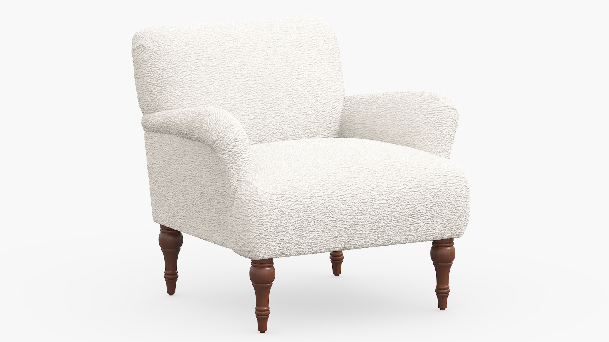 Traditional Accent Chair, Sheepskin, Espresso - Image 0