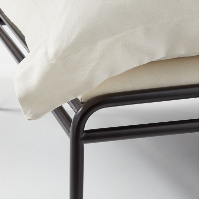 Plush Pillow Ivory White Lounge Chair by Kara Mann - Image 6