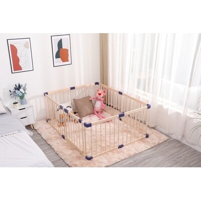 Natural Wooden Baby Playpen Safety Gate - Image 0