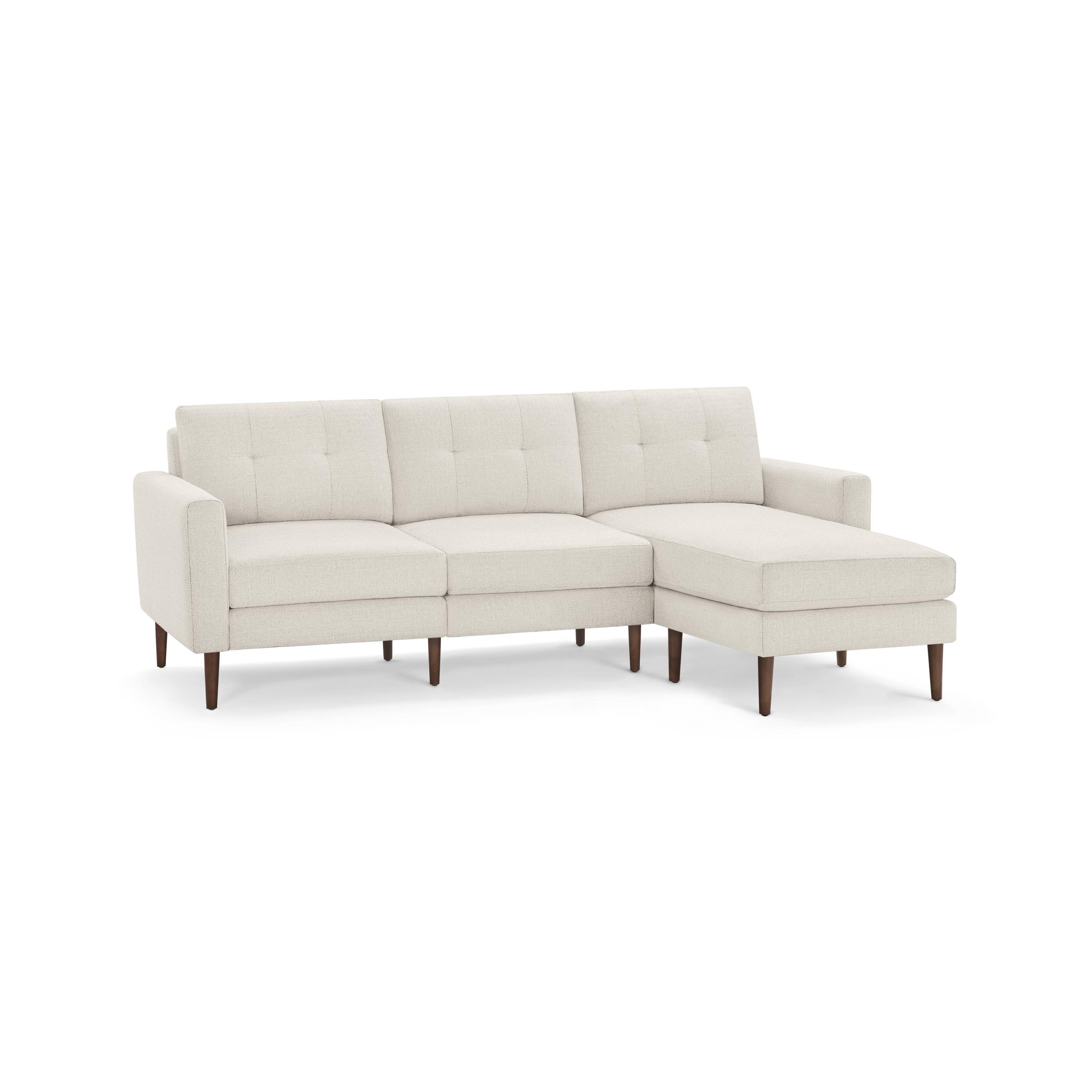 The Block Nomad Sectional Sofa in Ivory, Walnut Legs - Image 0