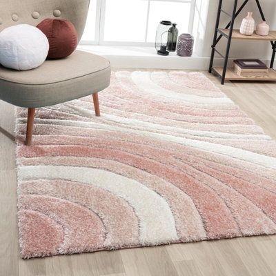 Koo Geometric Pink Area Rug - Image 0