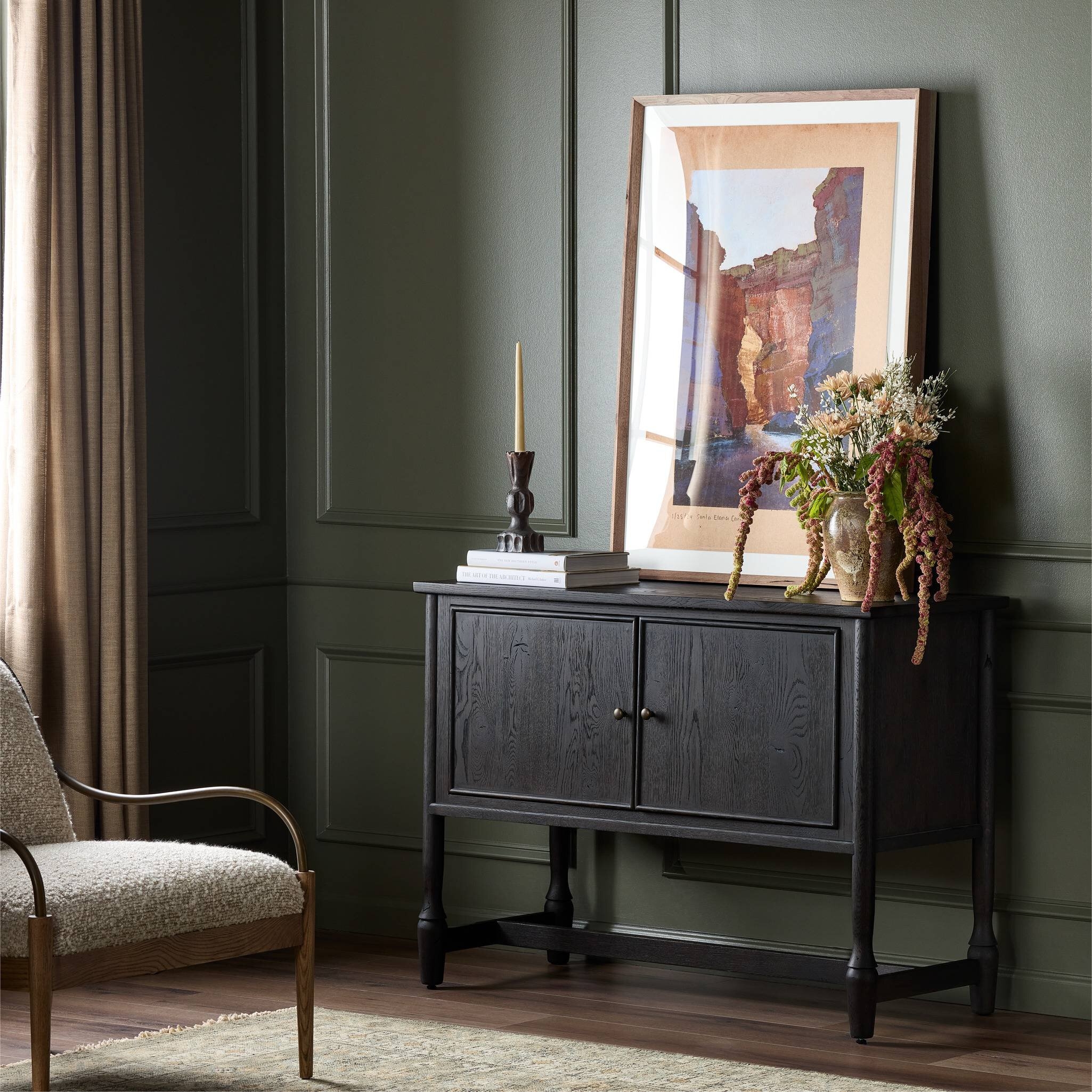 Bari Sideboard 46" - Cracked Smoked Black Veneer by Amber Lewis x Four Hands - Image 3