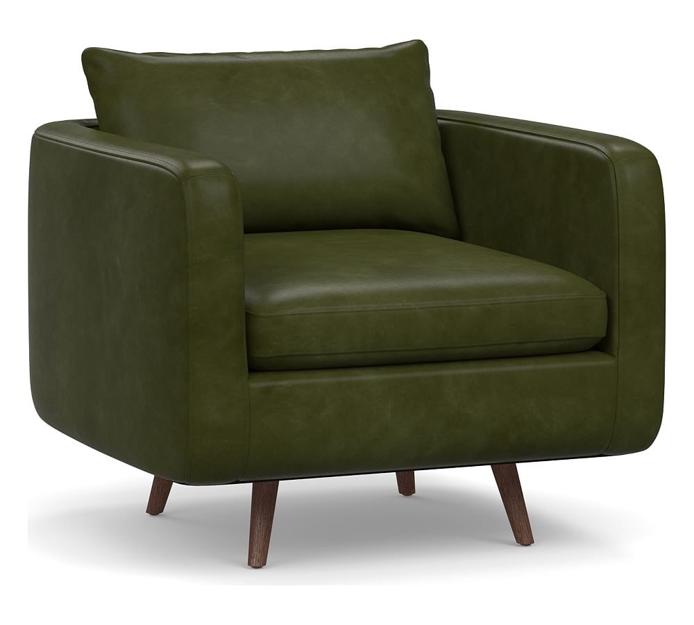 Harley Leather Armchair, Down Blend Wrapped Cushions, Legacy Forest Green - Image 0
