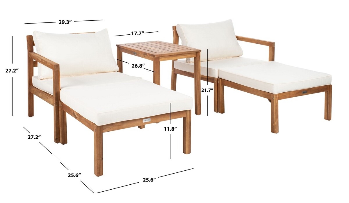 Pratia 5 Pc Outdoor Set - Natural/Beige - Safavieh - Image 8