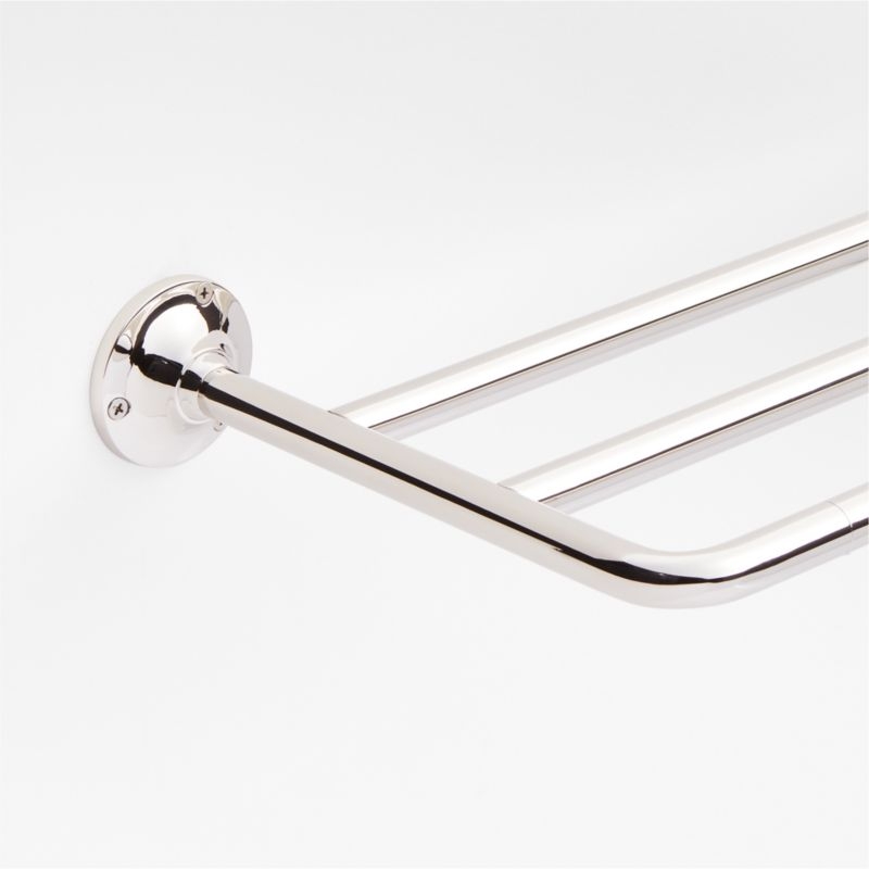 Classic Round Polished Chrome Wall-Mounted Bathroom Towel Rack - Image 2