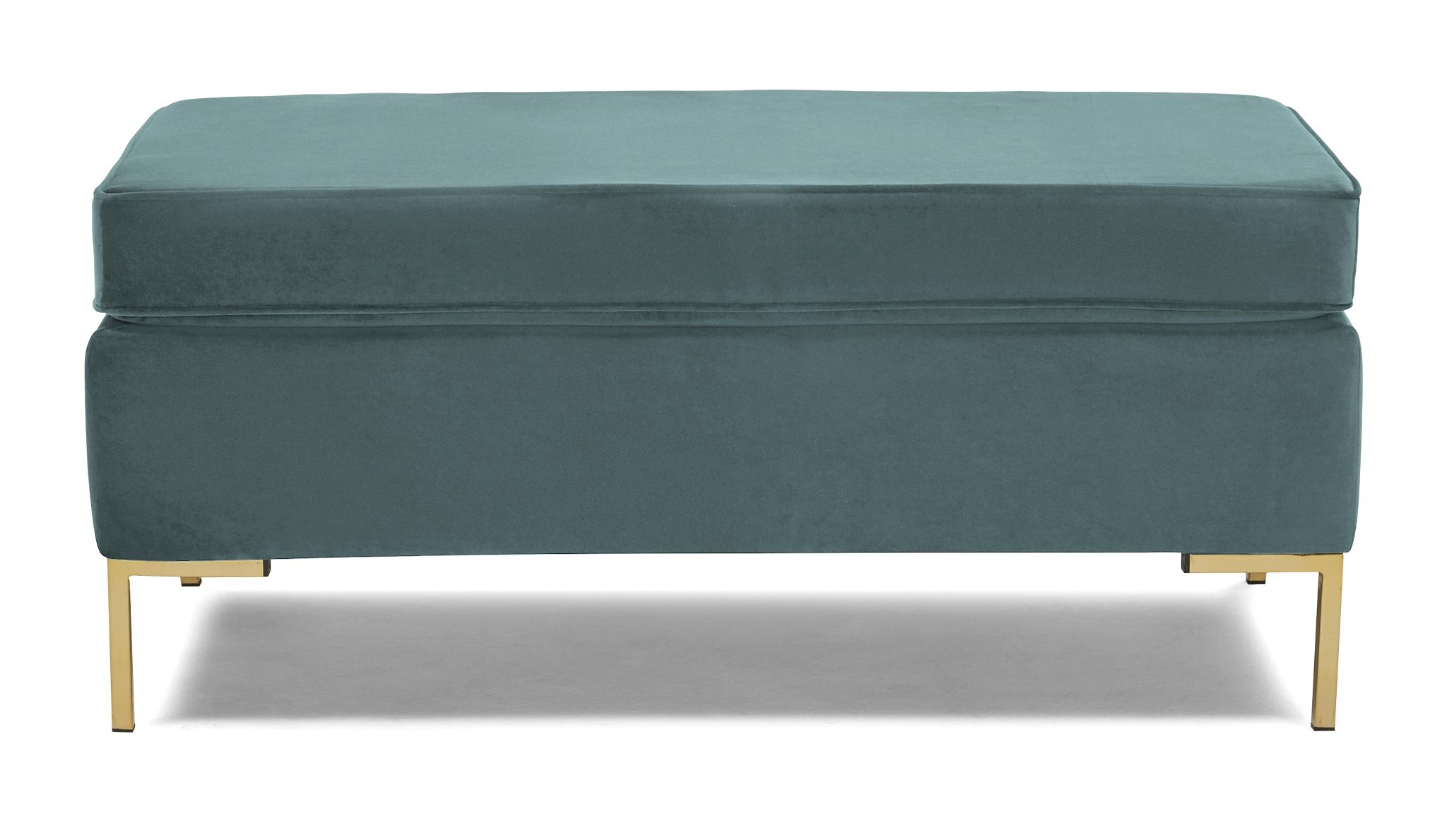 Blue Dee Mid Century Modern Bench with Storage - Dawson Slate - Image 0