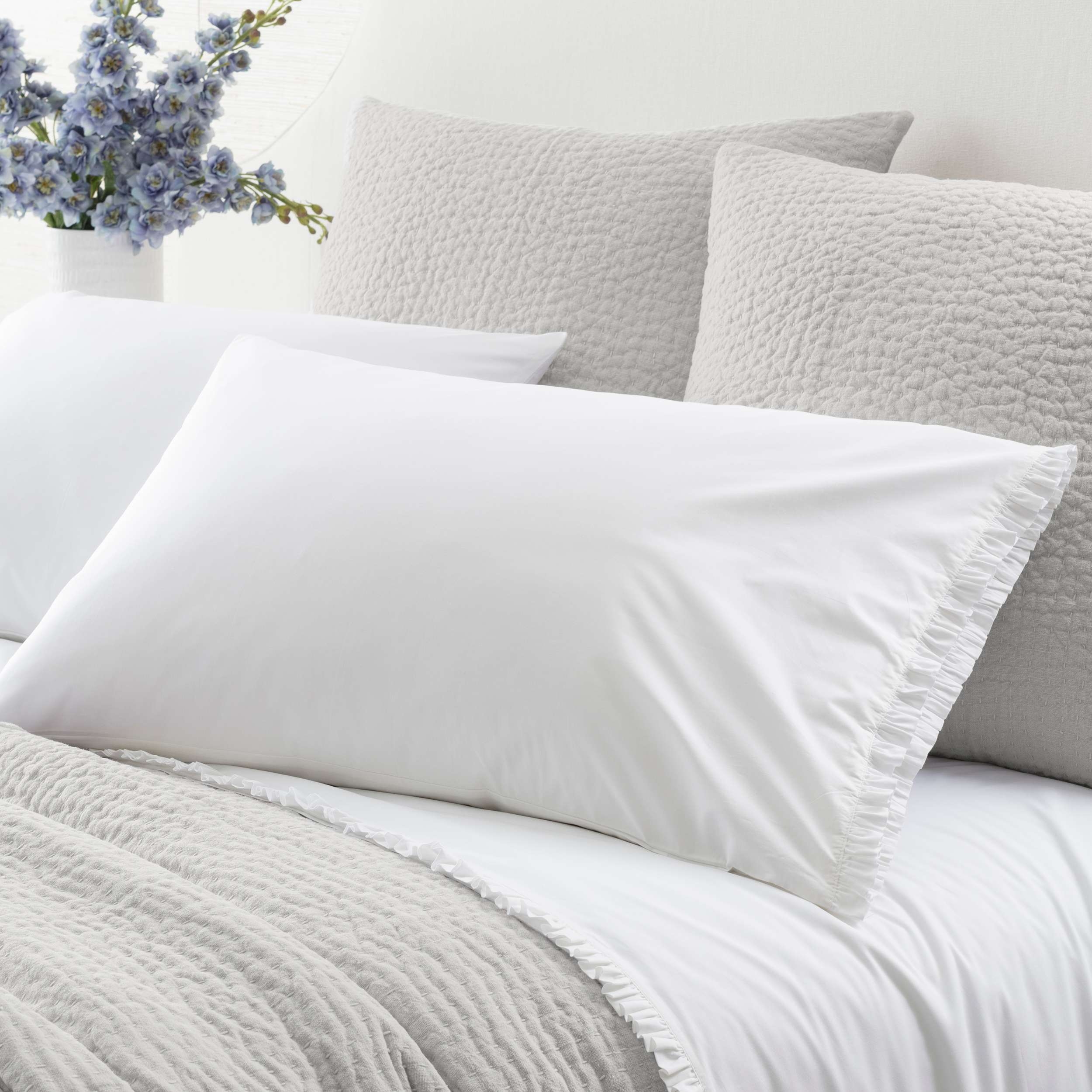 Classic Ruffle White Pillowcases (Pair) - Image 0