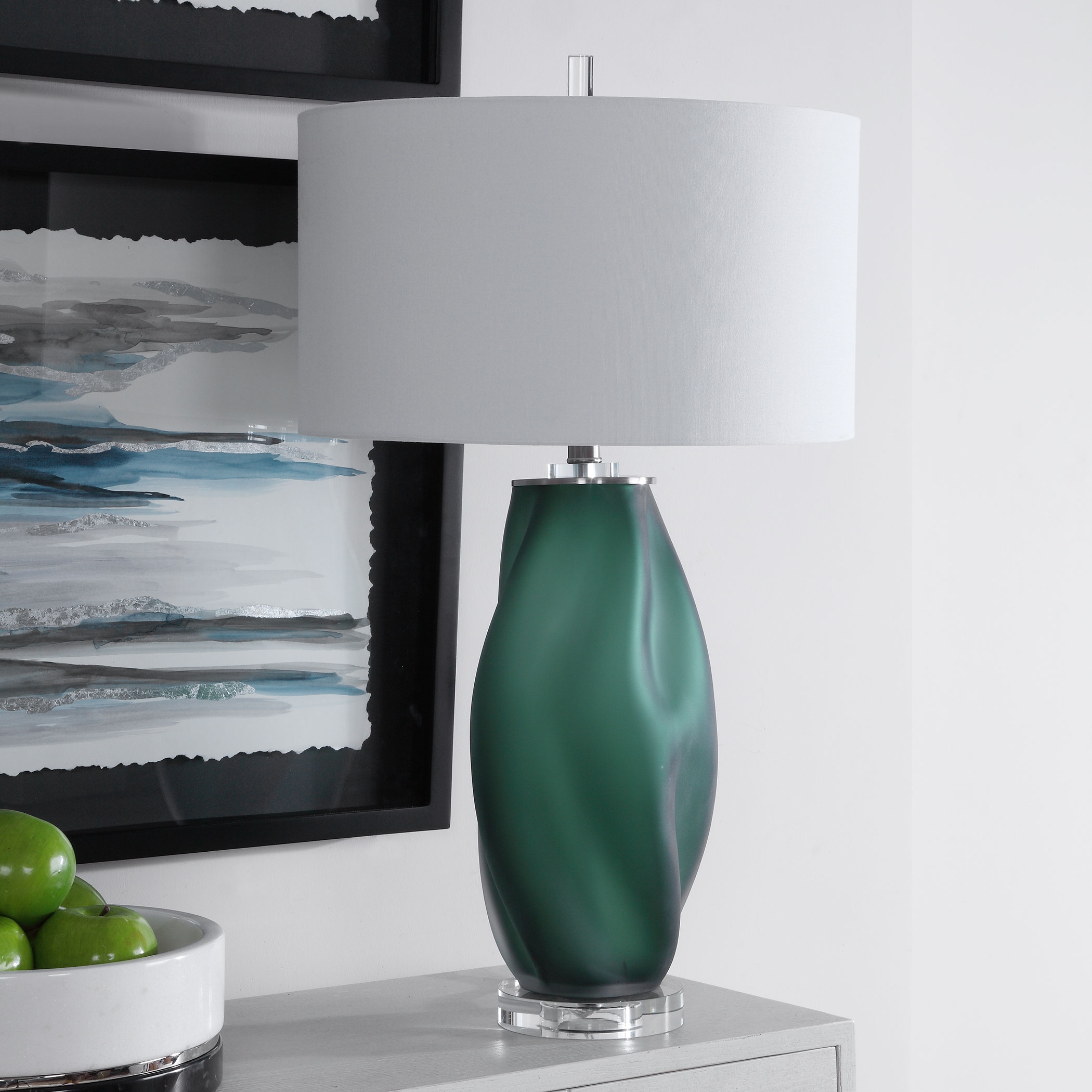 Esmeralda Green Glass Table Lamp - Image 4