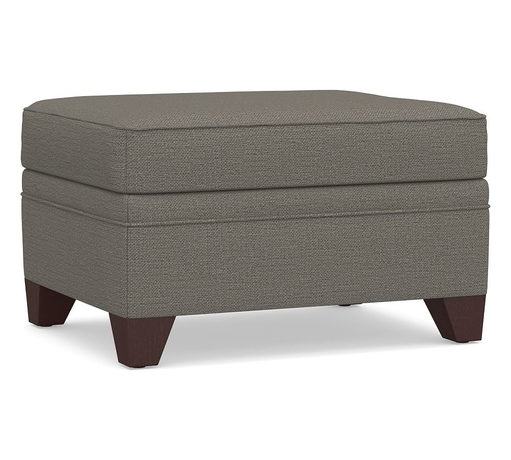 Cameron Roll Arm Upholstered Storage Ottoman, Polyester Wrapped Cushions, Chunky Basketweave Metal - Image 0