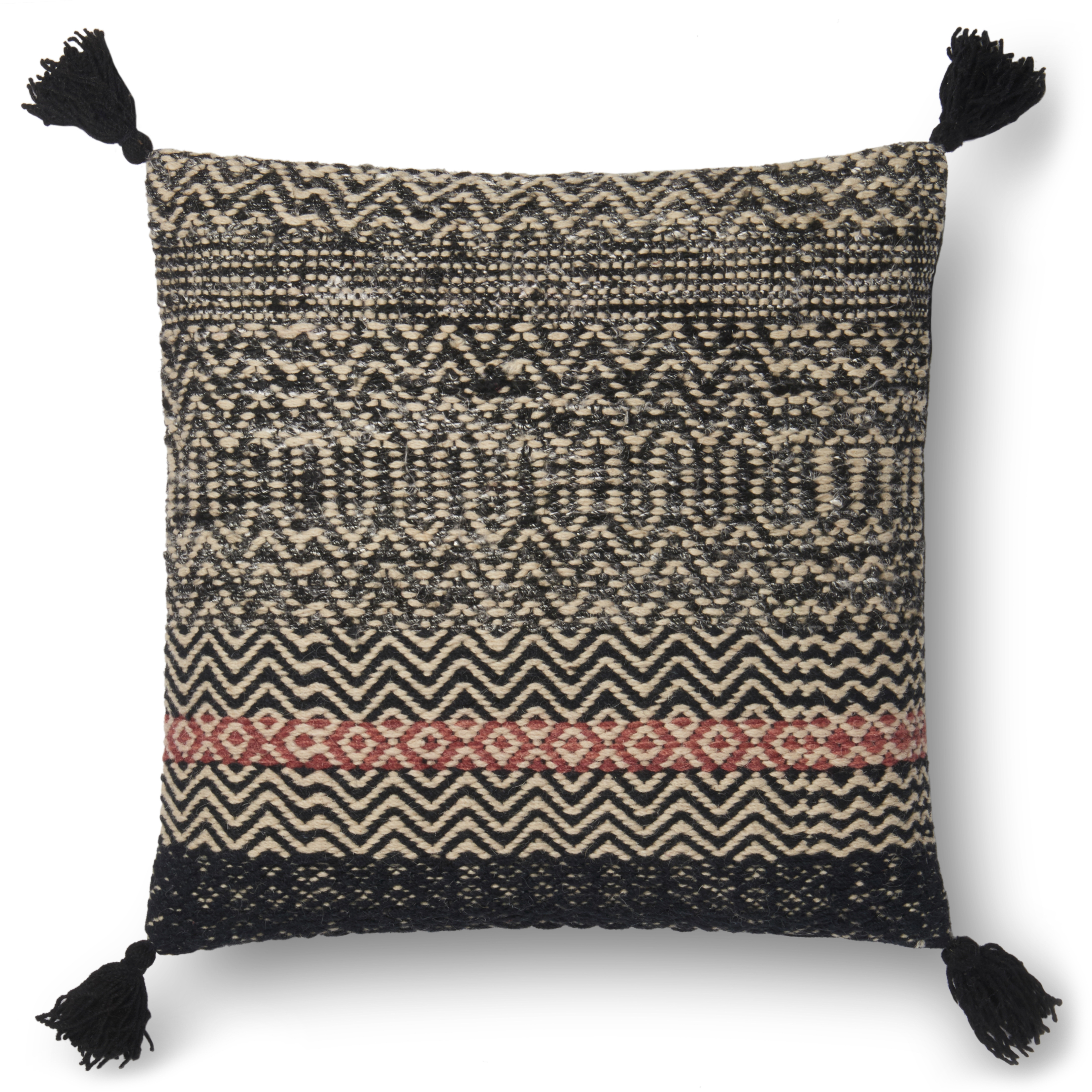 Loloi PILLOWS P0564 Black 13" x 21" Cover Only - Image 1
