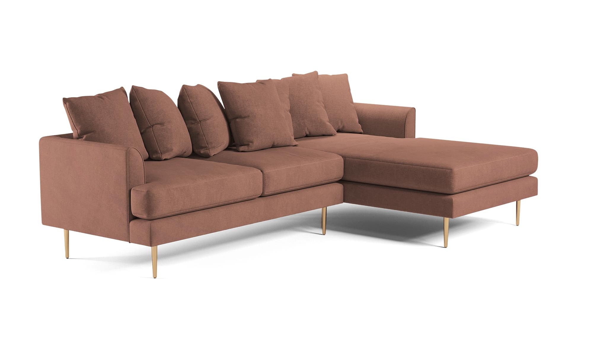 Pink Aime Mid Century Modern Sectional - Kenley Mauve - Left - Image 1